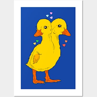 Duck and hearts Posters and Art